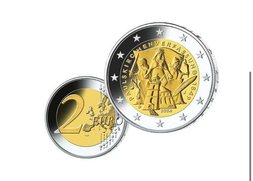 2 euro Duitsland “Paulskirche grondwet’’ AFDGJ UNC 2024, Postzegels en Munten, Munten | Europa | Euromunten, Losse munt, 2 euro