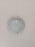Plafondlamp met metalen rand, Huis en Inrichting, Ophalen, Gebruikt, Glas, Modern