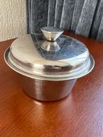 Vintage RVS ronde botervloot, Huis en Inrichting, Ophalen of Verzenden, Gebruikt