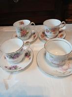 Bone China porseleinen kop en schotels, 4st., Ophalen of Verzenden, Zo goed als nieuw, Porselein, Kop en/of schotel