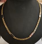 14 karaats gouden platte koningsketting met tussenplaatjes, Ophalen of Verzenden, Zo goed als nieuw, Goud, Goud