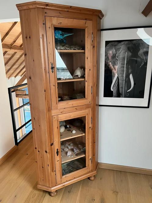 Hoekkast vitrinekast, Antiek en Kunst, Antiek | Meubels | Kasten, Ophalen of Verzenden