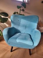 Blauwe fauteuil in zeer goede staat, Huis en Inrichting, Ophalen, 75 tot 100 cm, Zo goed als nieuw, Stof