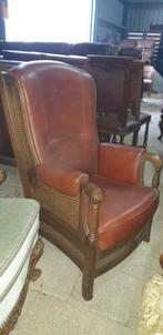 Eiken schapenleder fauteuil, Huis en Inrichting, Fauteuils, Ophalen, Zo goed als nieuw, 75 tot 100 cm, Stof