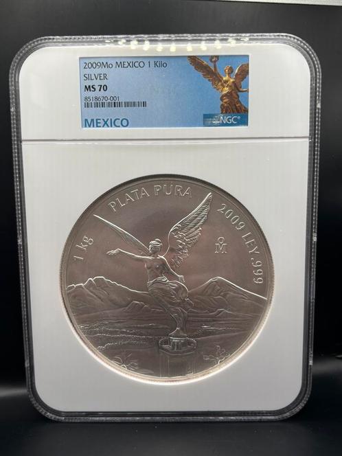 1 kilo Mexican 2009 Libertad NGC MS70 Special label zilver, Postzegels en Munten, Edelmetalen en Baren, Zilver, Ophalen of Verzenden