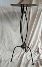 Vintage castiron japandi side table tafeltje h90cm, Huis en Inrichting, Tafels | Sidetables, 50 tot 100 cm, Vintage brutalist japandi