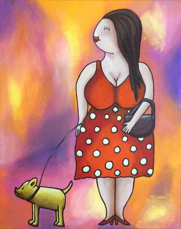 ‘Dikke’ dames schilderij beschikbaar voor biedingen