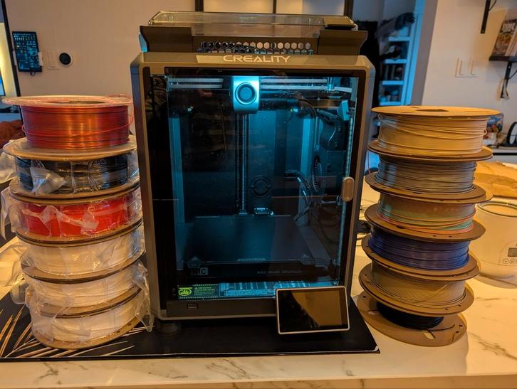 Creality K1C 3D Printer + 12x Hyper Filamenten, Computers en Software, 3D Printers, Zo goed als nieuw, Ingebouwde Wi-Fi, Ophalen