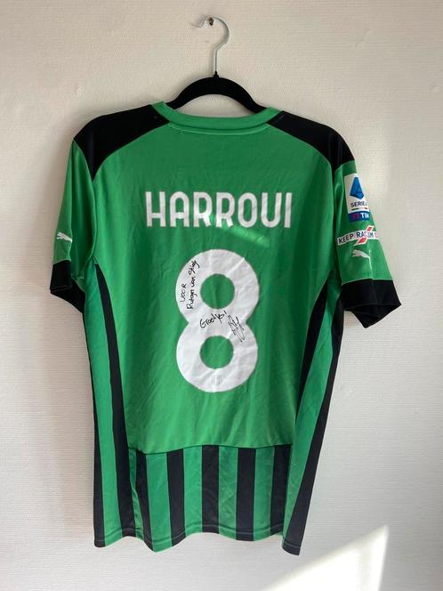 Origineel Sassuolo 22/23 Harroui M gesigneerd, Sport en Fitness, Voetbal, Zo goed als nieuw, Shirt, Maat M, Ophalen of Verzenden
