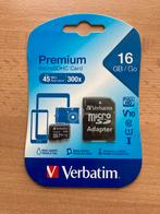 Verbatim Premium 16GB microSDHC kaart, MicroSDHC, Nieuw, Ophalen of Verzenden, Fotocamera