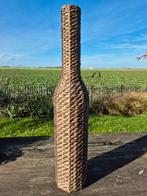 Rieten vaas in flesvorm 90 cm hoog, Ophalen, Overige materialen, Binnen, Zo goed als nieuw