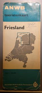 ANWB toeristenkaart Friesland 1968, Gelezen, Ophalen of Verzenden, Landkaart, 1800 tot 2000