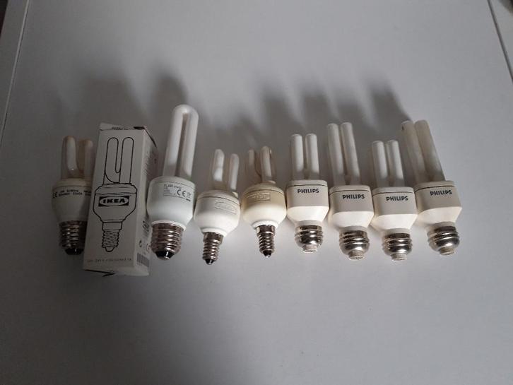 10 spaarlampen, Philips, Ikea, 4, 5, 9, 11 en 15 Watt, Huis en Inrichting, Lampen | Losse lampen, Nieuw, Spaarlamp, Minder dan 30 watt