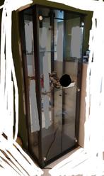Vitrine kast zwart met licht spiegel en 2 deuren, Ophalen, 150 tot 200 cm, 25 tot 50 cm, Gebruikt