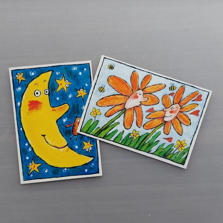 2 kaarten van Stg Kinderpostzegels 1997 Han Janken, samen:, Verzamelen, Ansichtkaarten | Themakaarten, Ongelopen, Kinderen, Ophalen of Verzenden