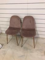 2 Rosé Velvet Eetkamerstoelen met Gouden Poten, Twee, Overige kleuren, Ophalen of Verzenden, Zo goed als nieuw