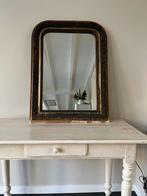 Brocante Franse spiegel bruin/goud, Ophalen, Rechthoekig