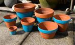 Set terracotta bloempotjes, Rond, Zo goed als nieuw, Ophalen, Minder dan 40 cm