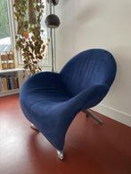 Leolux Papageno fauteuil blauw alcantara, Huis en Inrichting, Gebruikt, 75 tot 100 cm, 75 tot 100 cm, Stof
