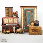 Antieke Beschilderde Volkskunst Bruidskasten Kisten Meubels, Antiek en Kunst, Ophalen