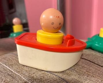 Vintage Fisher Price badspeelgoed Bootje met Poppetje #411 beschikbaar voor biedingen