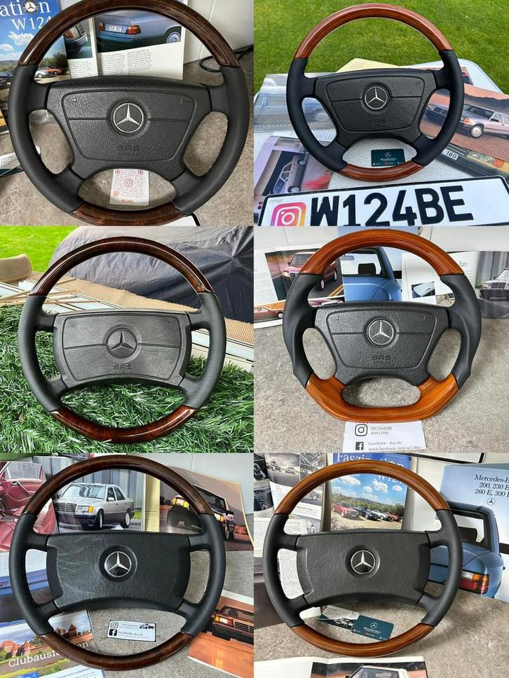 Mercedes stuur hout w124 w140 W202 R129 W126 W201 zebrano, Auto-onderdelen, Besturing, Mercedes-Benz, Oldtimer onderdelen, Gereviseerd