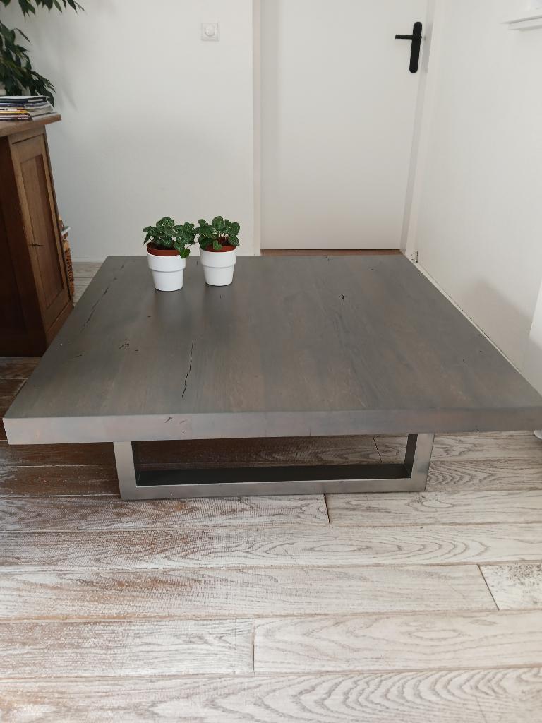 Salontafel, Huis en Inrichting, Tafels | Salontafels, Ophalen, Gebruikt, 100 tot 150 cm, Vierkant