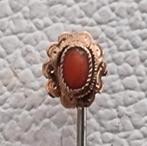 585 14 karaqt goud met bloedkoraal broche, soeld, pin, Ophalen of Verzenden, Goud