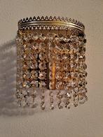 Paar kristallen watervalkandelaars (wandlampen), Huis en Inrichting, Lampen | Wandlampen, Zo goed als nieuw, Ophalen, Hollywood Regency