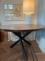 Vintage design tafel wengé japandi, Ophalen, 100 tot 150 cm, Rond, 50 tot 100 cm
