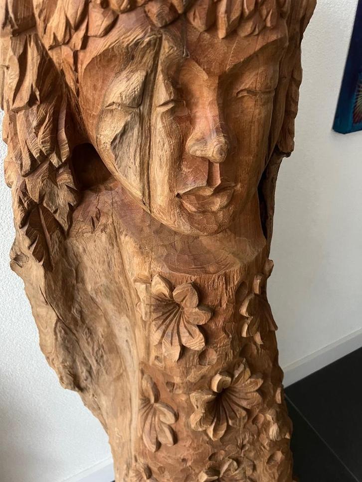 Houtsnijwerk massief groot Boeddha paneel Indonesie 145 cm, Huis en Inrichting, Woonaccessoires | Boeddhabeelden, Nieuw, Ophalen of Verzenden