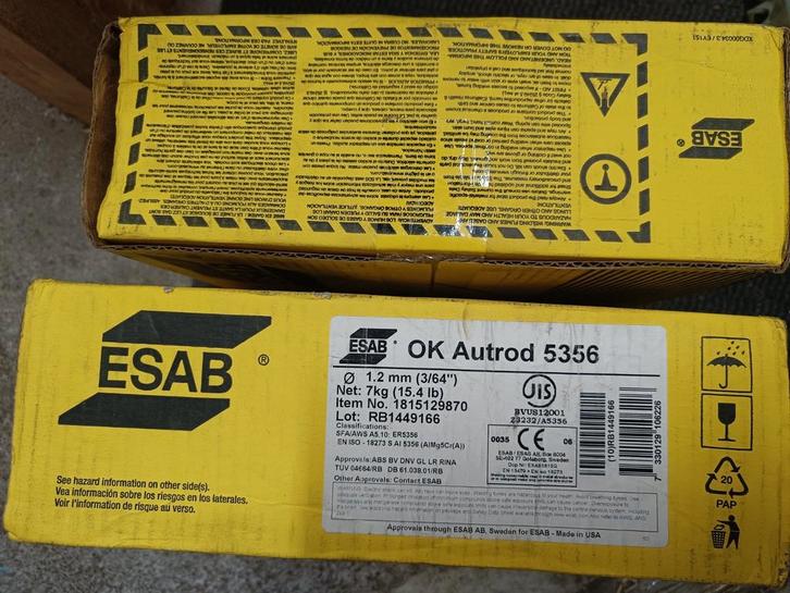 2x 7kg ESAB Autrod 5356 Aluminium Lasdraad, Doe-het-zelf en Verbouw, Gereedschap | Lasapparaten, Nieuw, Overige typen, Ophalen of Verzenden