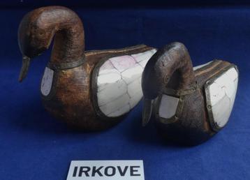 FRAAIE HOUTEN EENDJES * Oudje 3 Stuks * beschikbaar voor biedingen
