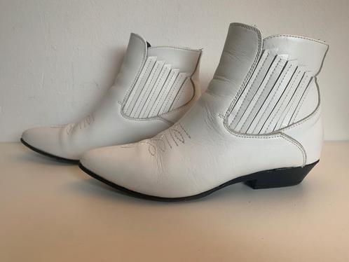 Paolo Rossi leer leren enkel laarsjes wit zwart 38, Kleding | Dames, Schoenen, Zo goed als nieuw, Lage of Enkellaarzen, Wit, Verzenden