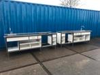 2x rvs buitenkeuken meubel + spoelbak en wit trespa inside, Tuin en Terras, Buitenkeukens, Ophalen, Zo goed als nieuw, Gas