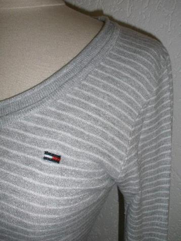 TOMMY HILFIGER trui grijs wit streep maat M - nieuw - beschikbaar voor biedingen