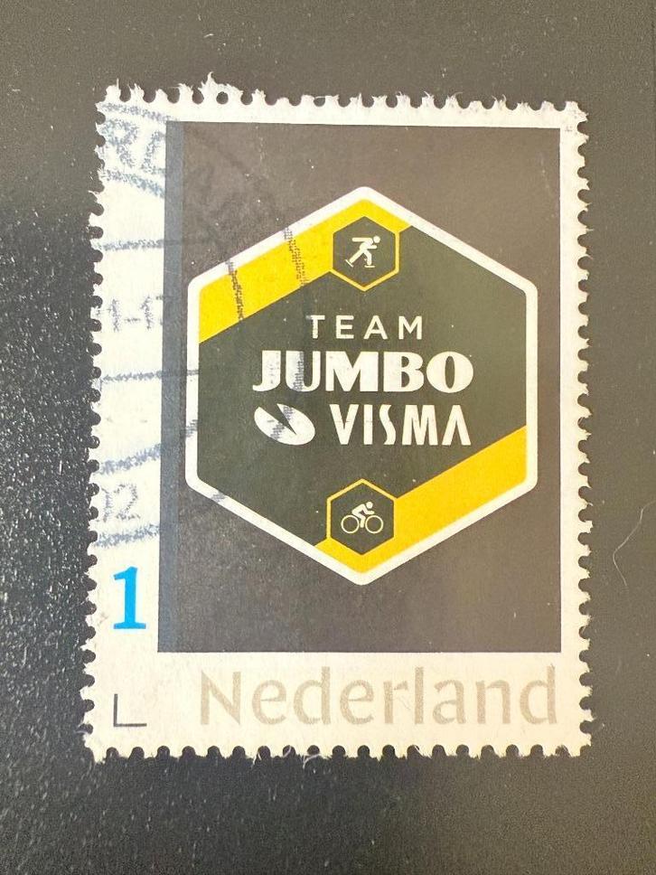 Postzegel Jumbo Visma Logo gestempeld., Postzegels en Munten, Postzegels | Nederland, Gestempeld, Na 1940, Ophalen of Verzenden