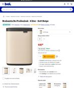 Brabantia Bo Pedaalemmer 4L - Soft Beige, Met pedaal, Nieuw, Ophalen of Verzenden, Minder dan 10 liter