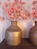 Grote Gouden Vazen met Zijden Bloemen, Ophalen of Verzenden