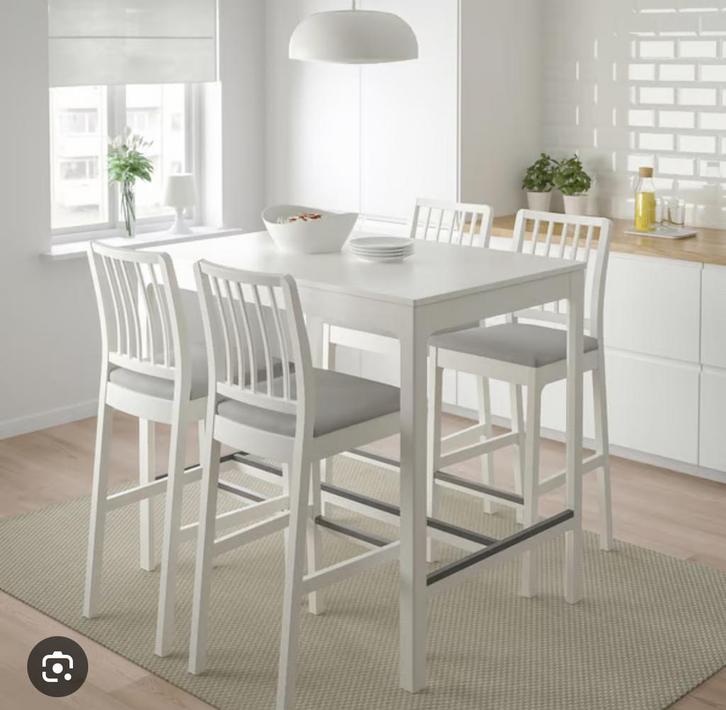 Ikea Bartafel + 4 Barkrukken (140x80x105), Huis en Inrichting, Tafels | Eettafels, Gebruikt, 50 tot 100 cm, 100 tot 150 cm, Vier personen