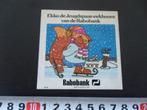 sticker rabobank strip ekko jeugdspaar eekhoorn schaatsen, Verzamelen, Ophalen, Zo goed als nieuw, Bedrijf of Vereniging
