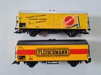 4 Fleischmann H0 DB koelwagons, Gebruikt, Gelijkstroom, Fleischmann, Wagon
