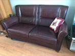 Te koop een leren bank Bordeaux rood, Huis en Inrichting, Banken | Bankstellen, Ophalen, 150 tot 200 cm, Tweepersoons, Leer