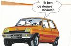 Folder Renault 5 1974, Boeken, Auto's | Folders en Tijdschriften, Gelezen, Verzenden, Renault
