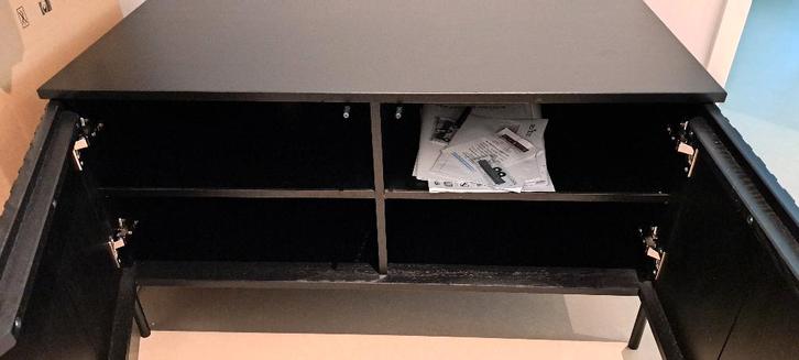 WOOOD Gravure tv-meubel 100 grenen zwart, Huis en Inrichting, Kasten | Televisiemeubels, Nieuw, Minder dan 100 cm, 50 tot 100 cm