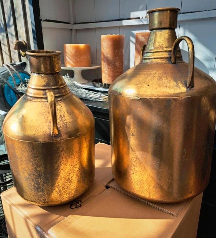 Goudkleurige Decoratieve Kruiken - Set van 2, Antiek en Kunst, Antiek | Woonaccessoires, Ophalen of Verzenden