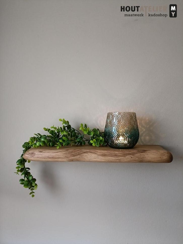 Zwevende wandplank eikenhout incl. montagepennen - 50 cm #47, Huis en Inrichting, Woonaccessoires | Wandplanken en Boekenplanken