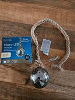 Micro led bal aan jute touw met timer, Ophalen of Verzenden, Zo goed als nieuw