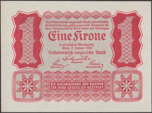 Oostenrijk 1 krone 1922 UNC p.73 (# 76), Postzegels en Munten, Bankbiljetten | Europa | Niet-Eurobiljetten, Los biljet, Oostenrijk