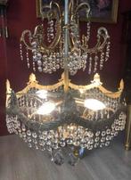 Antieke kristallen kroonluchter / hanglamp brocante barok, Ophalen, Gebruikt, Overige materialen
